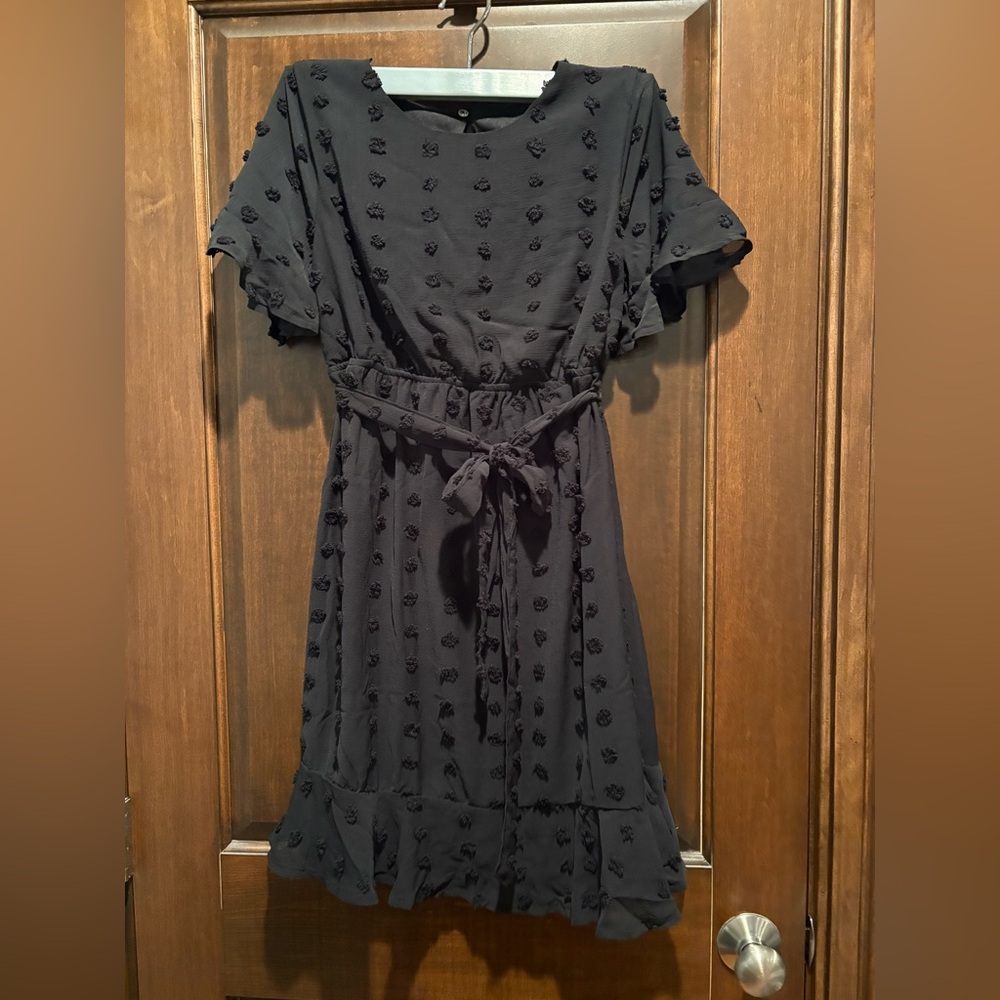 Motherhood Black Textured Midi Dress